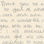 Handwritten patient testimonial number 40