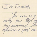 Handwritten patient testimonial number 42