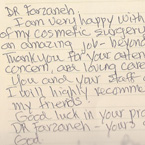 Handwritten patient testimonial number 58