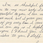 Handwritten patient testimonial number 66