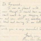 Handwritten patient testimonial number 70