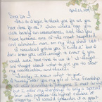 Handwritten patient testimonial number 0