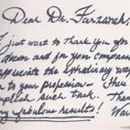 Handwritten patient testimonial number 4