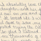 Handwritten patient testimonial number 38