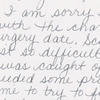 Handwritten patient testimonial number 48