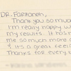 Handwritten patient testimonial number 56