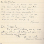 Handwritten patient testimonial number 60