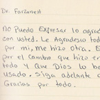 Handwritten patient testimonial number 76