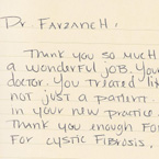 Handwritten patient testimonial number 78