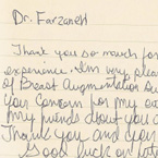 Handwritten patient testimonial number 82