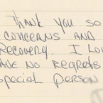 Handwritten patient testimonial number 88