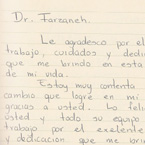 Handwritten patient testimonial number 90