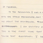 Handwritten patient testimonial number 98