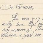 Handwritten patient testimonial number 108