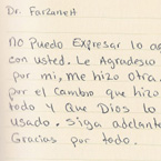 Handwritten patient testimonial number 114