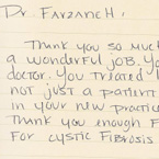 Handwritten patient testimonial number 116