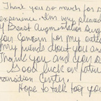 Handwritten patient testimonial number 120