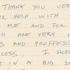 Handwritten patient testimonial number 122