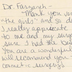 Handwritten patient testimonial number 126