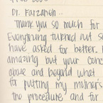 Handwritten patient testimonial number 132