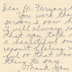 Handwritten patient testimonial number 138