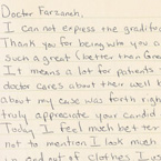 Handwritten patient testimonial number 150
