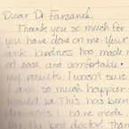 Handwritten patient testimonial number 154